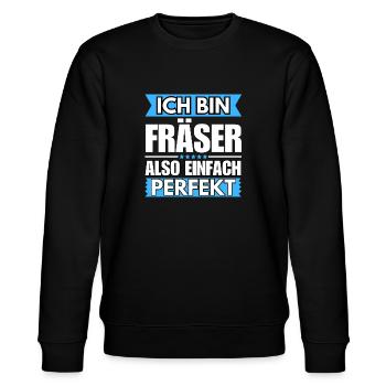 Einfach ein Perfekter Fräser - Stanley/Stella Unisex Bio-Sweatshirt CHANGER  - Schwarz - Vorne - Nik (191cm) & Marisol (170cm)
