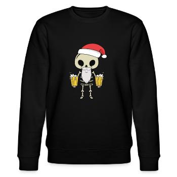 Skelett Bier Weihnachtlich - Stanley/Stella Unisex Bio-Sweatshirt CHANGER  - Schwarz - Vorne - Nik (191cm) & Marisol (170cm)