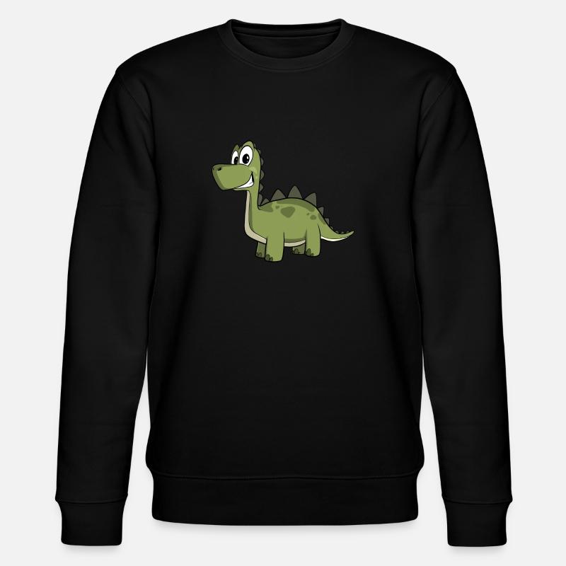 Niedlicher Cartoon Dinosaurier - Stanley/Stella Unisex Bio-Sweatshirt CHANGER - Schwarz