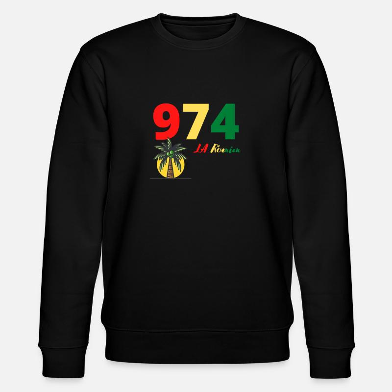 974 LA Réunion - Stanley/Stella Unisex Bio-Sweatshirt CHANGER  - Schwarz