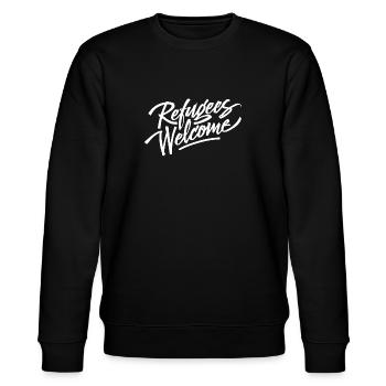 Kein Mensch ist illegal - Stanley/Stella Unisex Bio-Sweatshirt CHANGER  - Schwarz - Vorne - Nik (191cm) & Marisol (170cm)