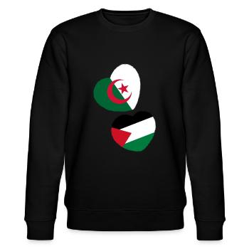 Algerien & Palästina - Stanley/Stella Unisex Bio-Sweatshirt CHANGER  - Schwarz - Vorne - Nik (191cm) & Marisol (170cm)