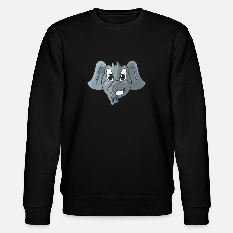 Niedlicher Elefant - Stanley/Stella Unisex Bio-Sweatshirt CHANGER  - Schwarz