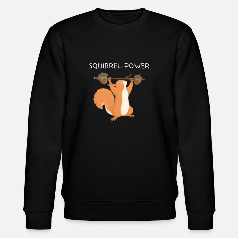 Eichhörnchen Squirrel Power - Stanley/Stella Unisex Bio-Sweatshirt CHANGER  - Schwarz