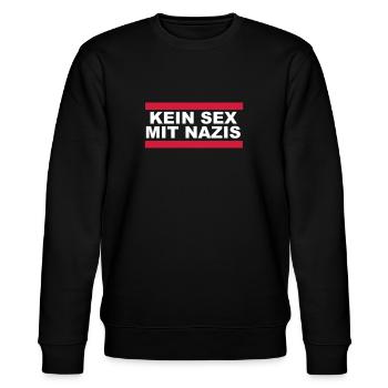 Kein Sex mit Nazis - FCK NZS - Stanley/Stella Unisex Bio-Sweatshirt CHANGER  - Schwarz - Vorne - Nik (191cm) & Marisol (170cm)