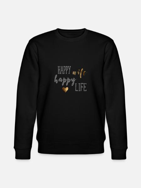 happy_wife - Stanley/Stella Unisex Bio-Sweatshirt CHANGER - Schwarz