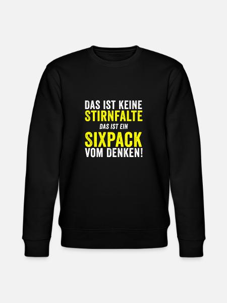 keine Stirnfalte das ist ein Sixpack vom Denken - Stanley/Stella Unisex Bio-Sweatshirt CHANGER - Schwarz