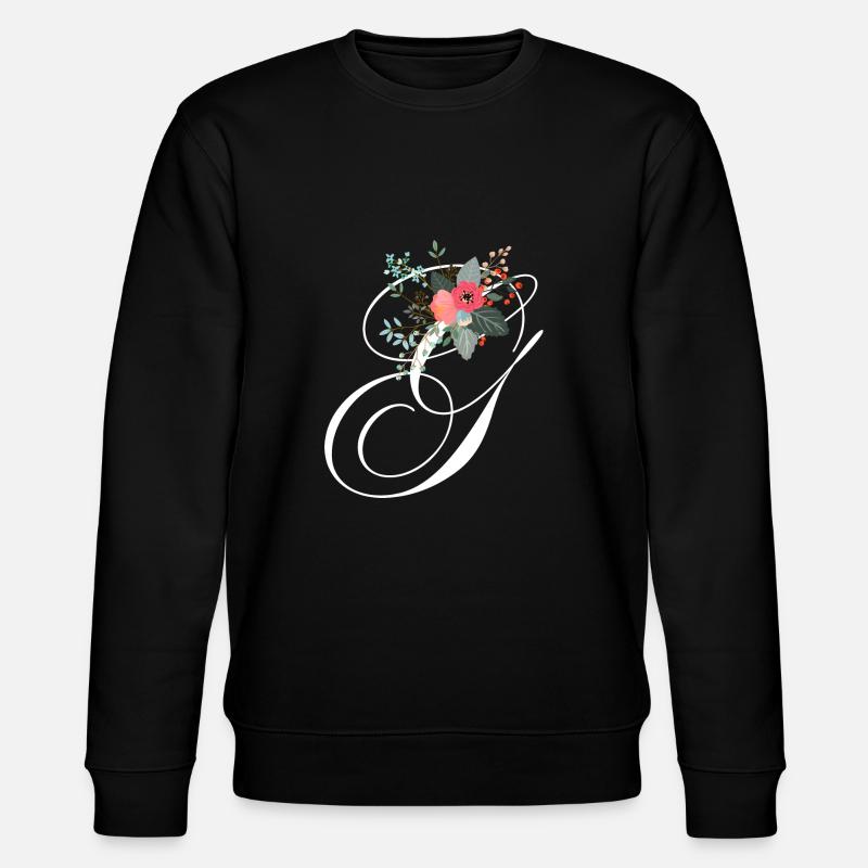 Lettre g fleuris - Sweat bio CHANGER Stanley/Stella Unisexe - noir