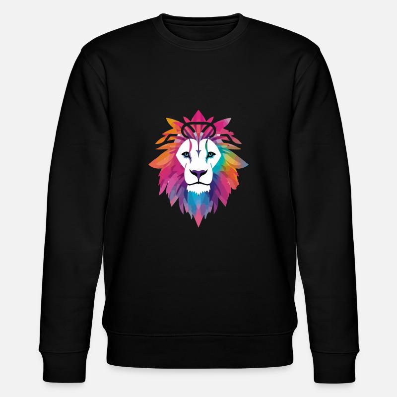 Lou der Löwe - Stanley/Stella Unisex Bio-Sweatshirt CHANGER  - Schwarz