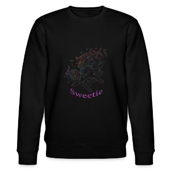 Sweet Unicorn - Stanley/Stella Unisex Bio-Sweatshirt CHANGER  - Schwarz - Vorne - Nik (191cm) & Marisol (170cm)
