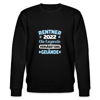 Rentner 2022 Die Legende verlässt das Gelände - Stanley/Stella Unisex Bio-Sweatshirt CHANGER  - Schwarz - Vorne - Nik (191cm) & Marisol (170cm)