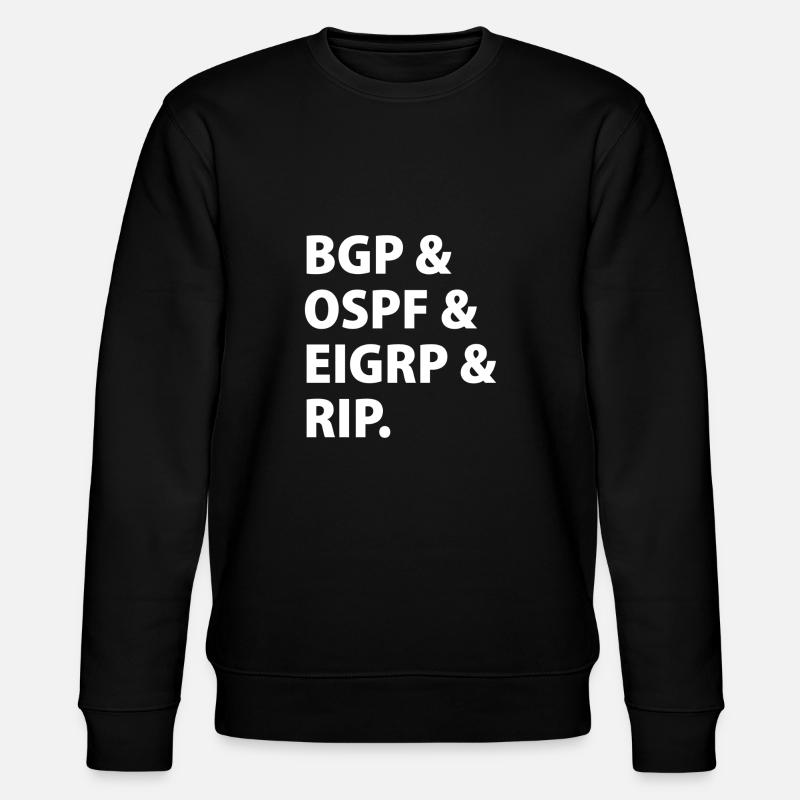 BGP & OSPF & EIGRP & RIP. - Stanley/Stella CHANGER Unisex Organic Sweatshirt - black