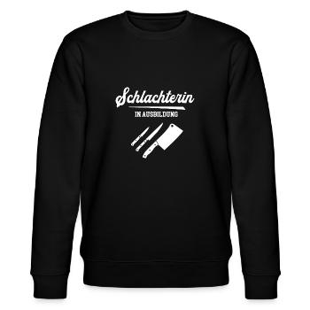 Schlachterin in Ausbildung Metzger Fleischer Azubi - Stanley/Stella Unisex Bio-Sweatshirt CHANGER  - Schwarz - Vorne - Nik (191cm) & Marisol (170cm)
