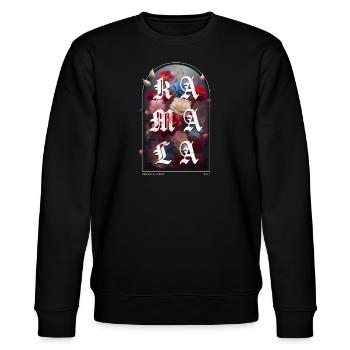 Kamala 2024 Floral Gothic Design - Stanley/Stella CHANGER Unisex Organic Sweatshirt - black - Front - Nik (191cm) & Marisol (170cm)