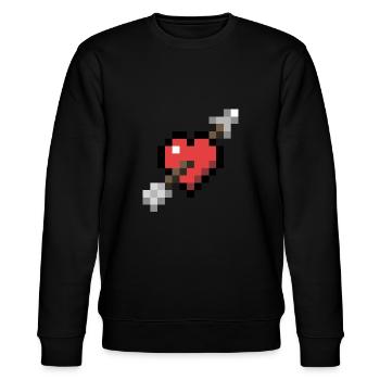 Arrow Heart | Punze - Stanley/Stella Unisex Bio-Sweatshirt CHANGER  - Schwarz - Vorne - Nik (191cm) & Marisol (170cm)