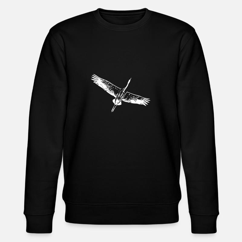 Héron oiseau en vol - Sweat bio CHANGER Stanley/Stella Unisexe - noir