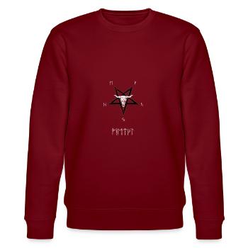 Heavy Metal Death Metal Metal Music - Stanley/Stella CHANGER Unisex Organic Sweatshirt - burgundy - Front - Nik (191cm) & Marisol (170cm)