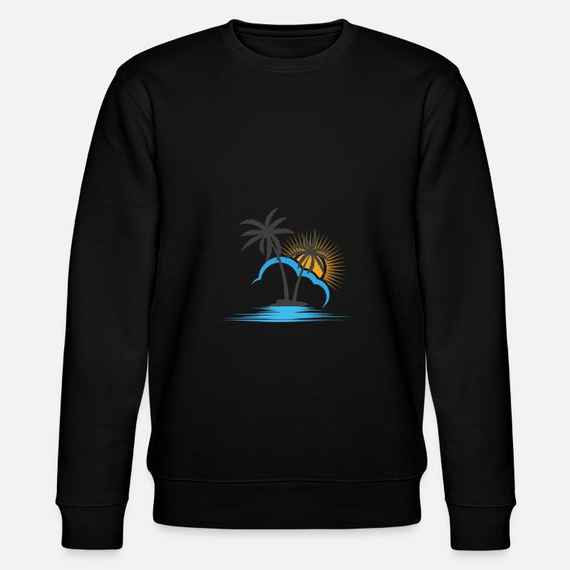 Palme Strand Sonne - Stanley/Stella Unisex Bio-Sweatshirt CHANGER  - Schwarz