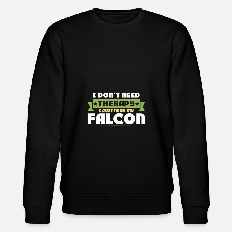 Falconry Therapy Saying - Stanley/Stella CHANGER Unisex Organic Sweatshirt - black