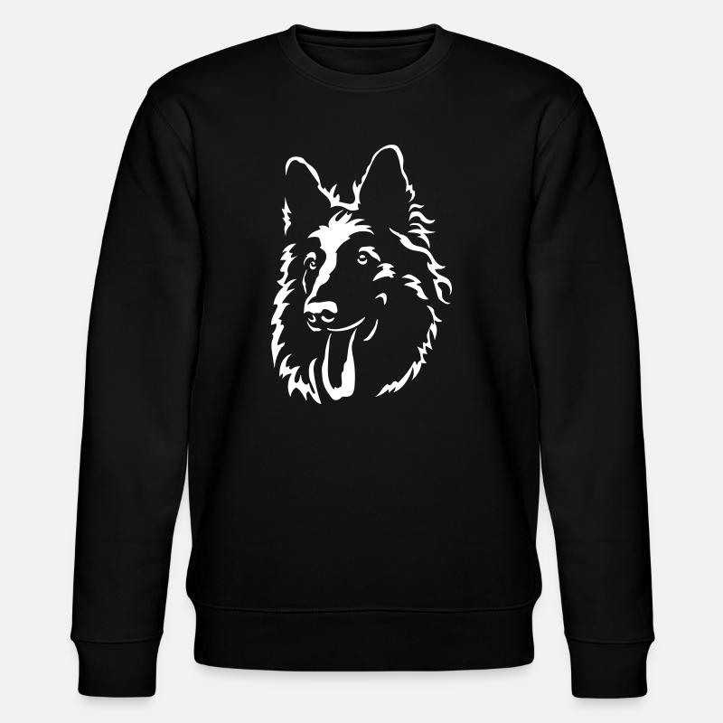 Schweizer Schäferhund Kopf "Black Edition" - Stanley/Stella Unisex Bio-Sweatshirt CHANGER  - Schwarz