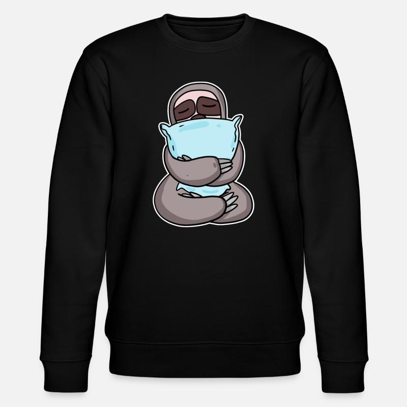 Sloth with pillow - Stanley/Stella CHANGER Unisex Organic Sweatshirt - black