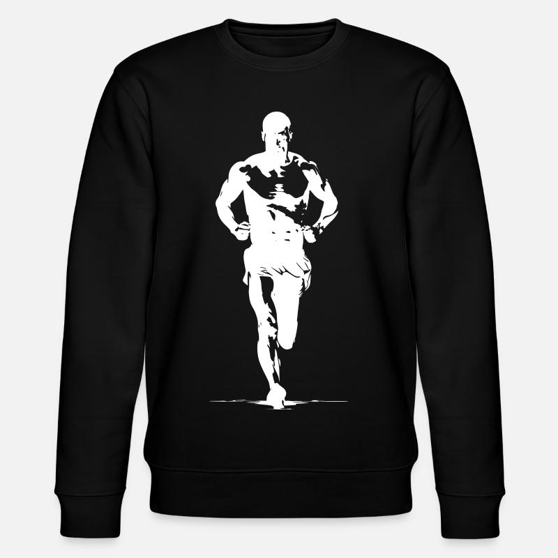 Marathon Runner Sketch - Stanley/Stella CHANGER Unisex Organic Sweatshirt - black