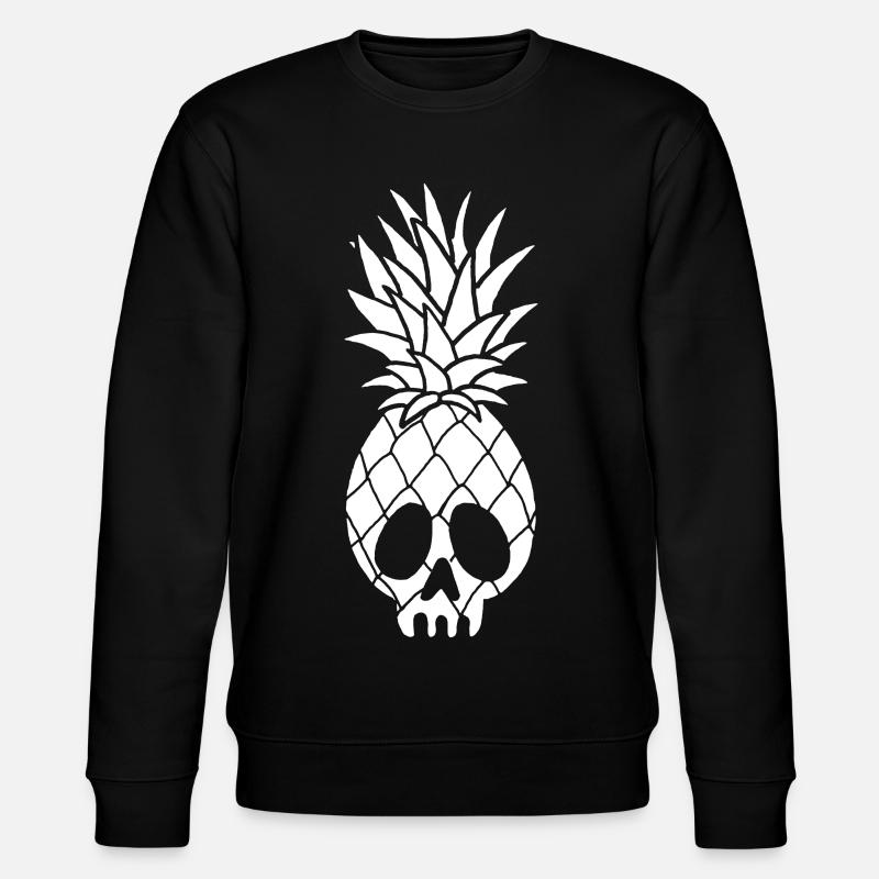 Skull of a pineapple (white) - Stanley/Stella CHANGER Unisex Organic Sweatshirt - black