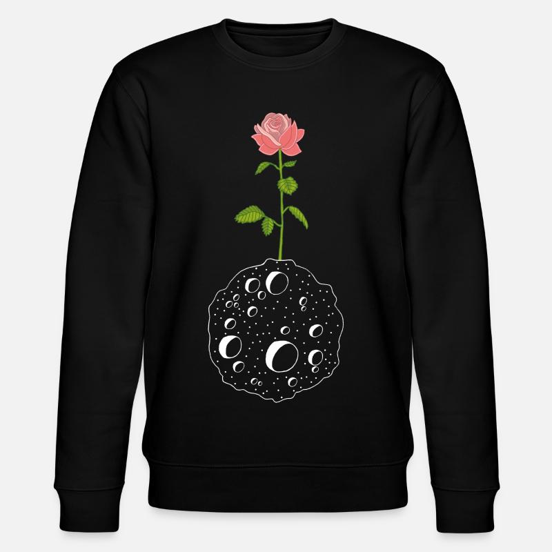 Die Blume und der weiße Planet - Stanley/Stella Unisex Bio-Sweatshirt CHANGER  - Schwarz