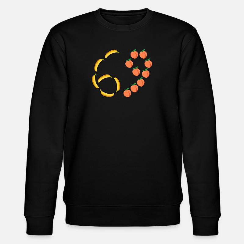 Fruchtmotiv Bananen und Pfirsiche - Stanley/Stella Unisex Bio-Sweatshirt CHANGER  - Schwarz