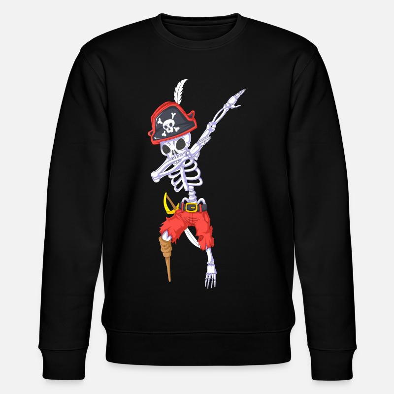Dabbing Pirate Skeleton Halloween - Stanley/Stella CHANGER Unisex Organic Sweatshirt - black