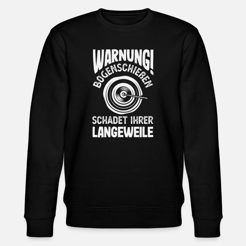 Ich gehe Bogenschießen - Stanley/Stella Unisex Bio-Sweatshirt CHANGER  - Schwarz