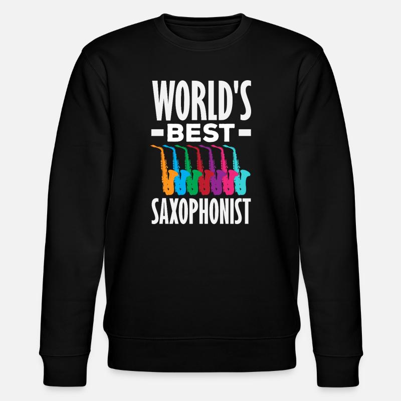 Saxofon - Stanley/Stella Unisex Bio-Sweatshirt CHANGER  - Schwarz