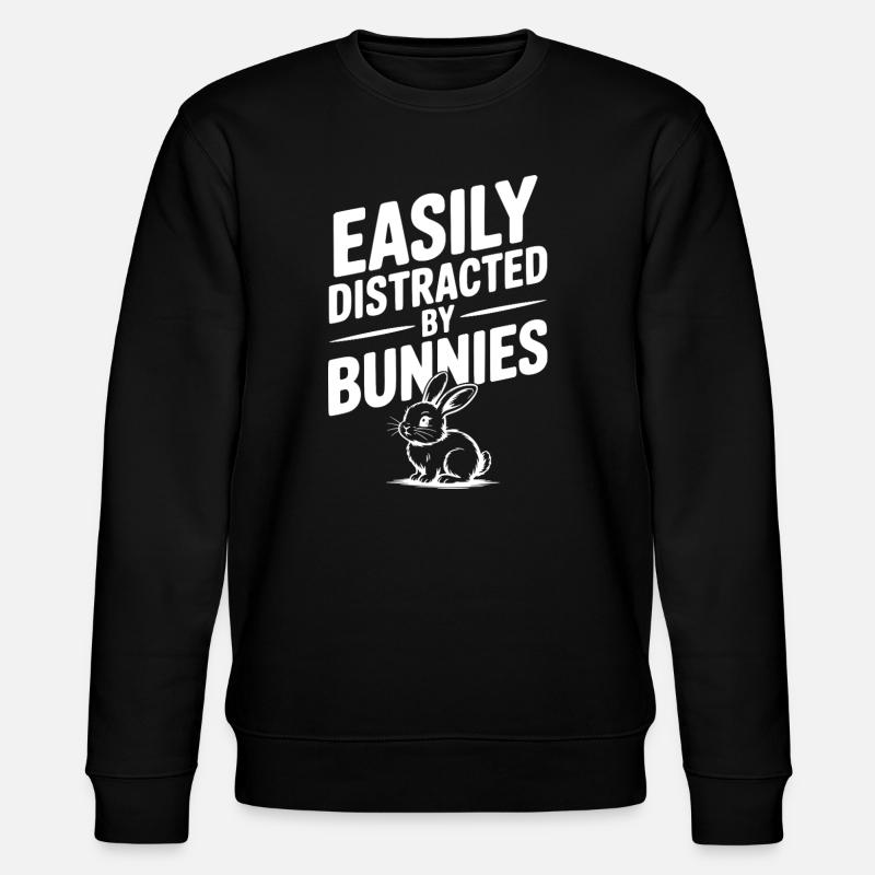 Facilement distraite par les lapins - Sweat bio CHANGER Stanley/Stella Unisexe - noir