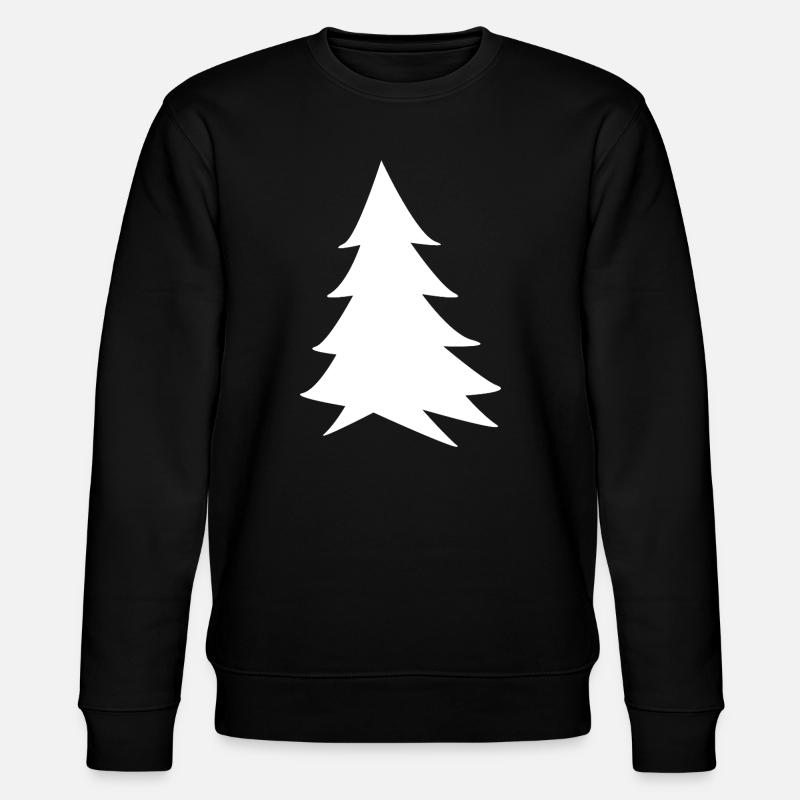 Minimalistische Silhouette der Weißtanne - Stanley/Stella Unisex Bio-Sweatshirt CHANGER  - Schwarz