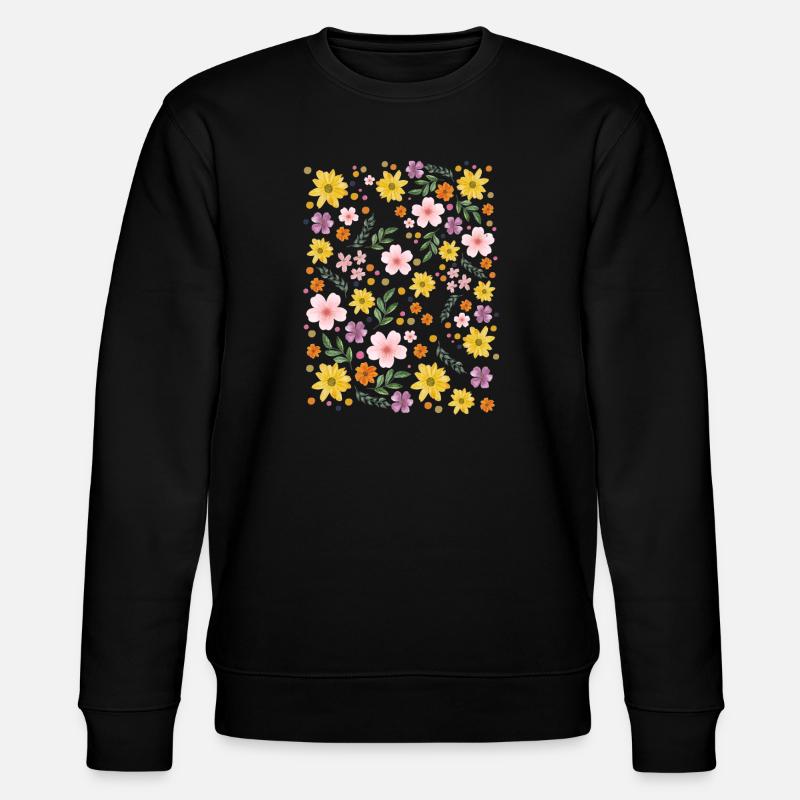 Aquarell Blumenzauber Muster - Stanley/Stella Unisex Bio-Sweatshirt CHANGER  - Schwarz