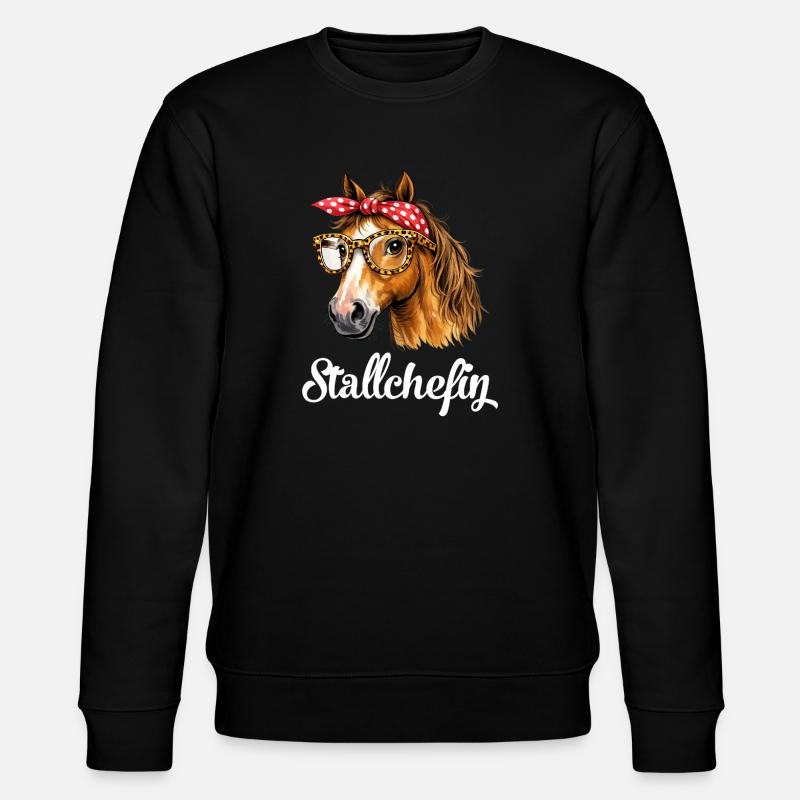 Stallchefin Pferd Stall lustig - Stanley/Stella Unisex Bio-Sweatshirt CHANGER  - Schwarz