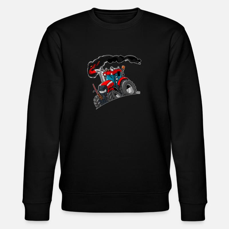 ROTER TRAKTOR weißer Rand - Stanley/Stella Unisex Bio-Sweatshirt CHANGER - Schwarz