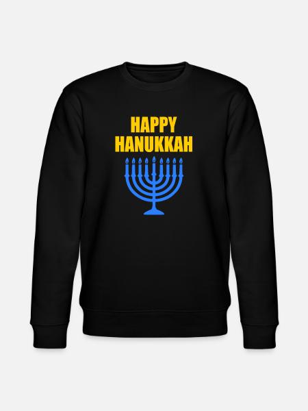 HAPPY HANUKKAH - Stanley/Stella CHANGER Unisex Organic Sweatshirt - black