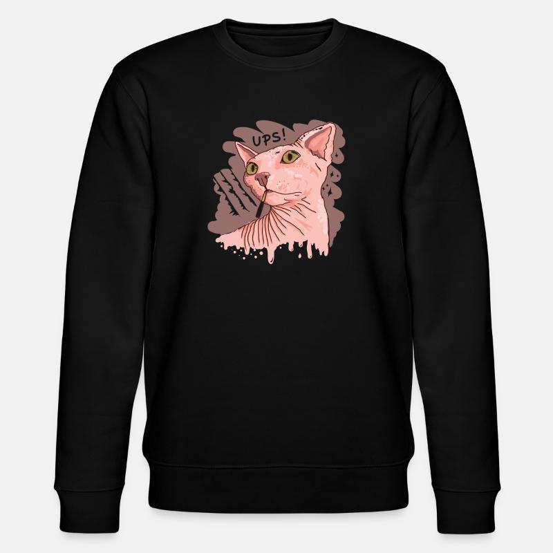 chat sphynx avec cigarette - Sweat bio CHANGER Stanley/Stella Unisexe - noir