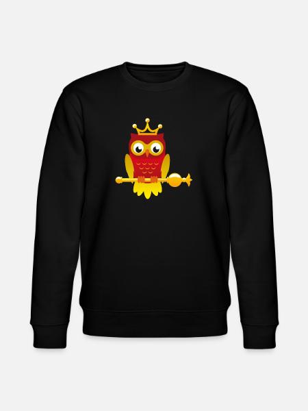 King owl with scepter - Stanley/Stella CHANGER Unisex Organic Sweatshirt - black