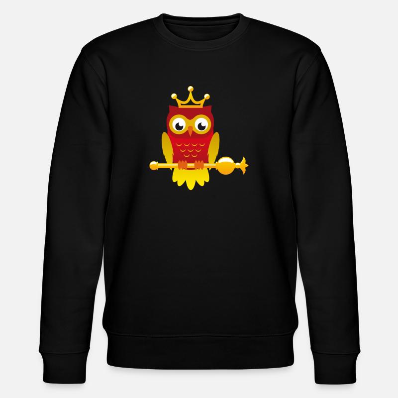 King owl with scepter - Stanley/Stella CHANGER Unisex Organic Sweatshirt - black