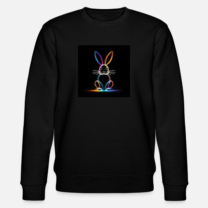 Glowing Rabbit - Stanley/Stella CHANGER Unisex Organic Sweatshirt - black