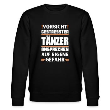 Gestresster Tänzer nicht ansprechen! - Stanley/Stella Unisex Bio-Sweatshirt CHANGER  - Schwarz - Vorne - Nik (191cm) & Marisol (170cm)