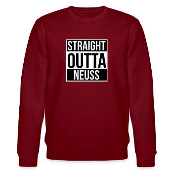 Straight Outta Neuss - Stanley/Stella Unisex Bio-Sweatshirt CHANGER  - Burgunderrot - Vorne - Nik (191cm) & Marisol (170cm)
