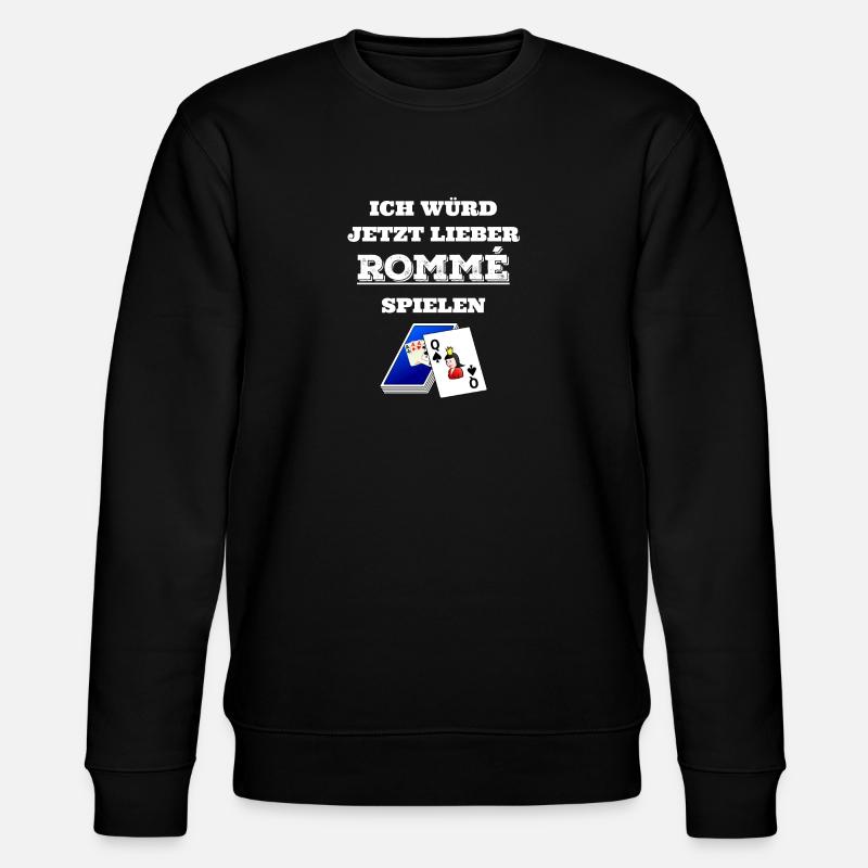 Romme - Rommee - Geschenk - Stanley/Stella Unisex Bio-Sweatshirt CHANGER  - Schwarz
