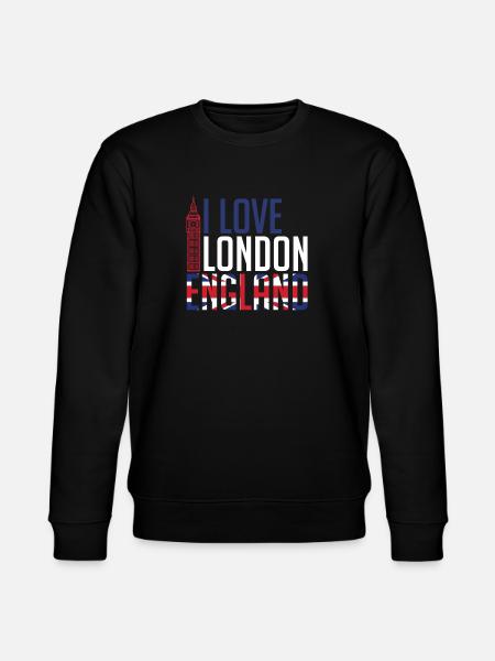 I Love London England - Stanley/Stella CHANGER økologisk unisex-sweatshirt - svart