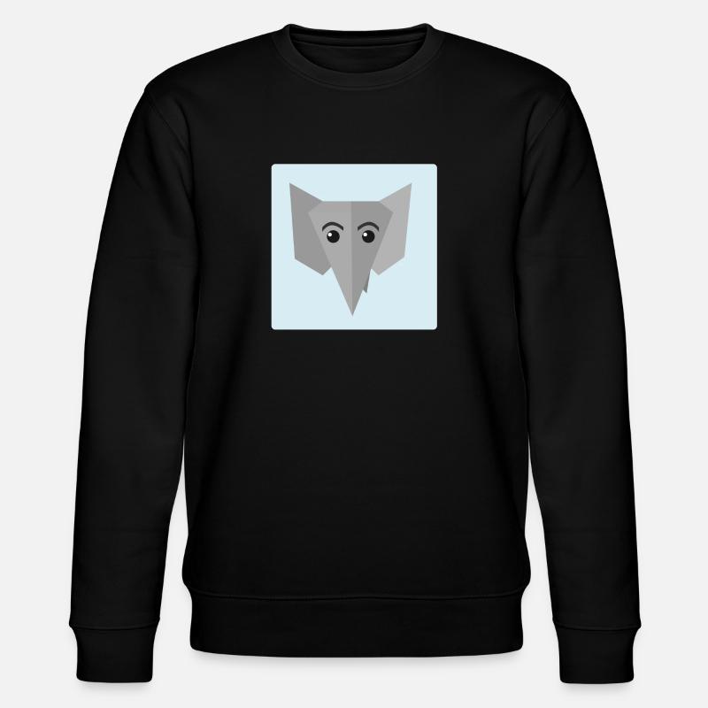 Elefant Doodle - Stanley/Stella Unisex Bio-Sweatshirt CHANGER  - Schwarz