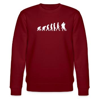 Tango tanzen Evolution der Menschen Sport - Stanley/Stella Unisex Bio-Sweatshirt CHANGER  - Burgunderrot - Vorne - Nik (191cm) & Marisol (170cm)