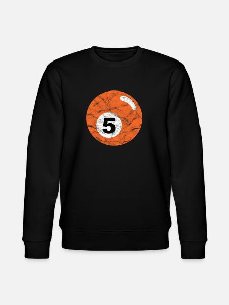 Billard Billardkugel orange fünf five vintage - Stanley/Stella Unisex Bio-Sweatshirt CHANGER  - Schwarz