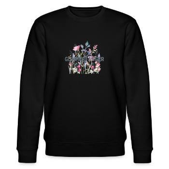 Fleurs | Autocollants | Capteur de mica - Sweat bio CHANGER Stanley/Stella Unisexe - noir - Devant - Nik (191cm) & Marisol (170cm)